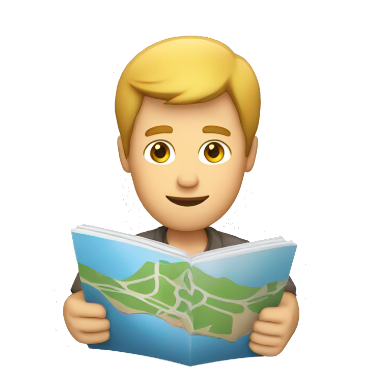 white man holding a map in his hands emoji