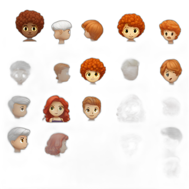Red head boy and white haired girl emoji