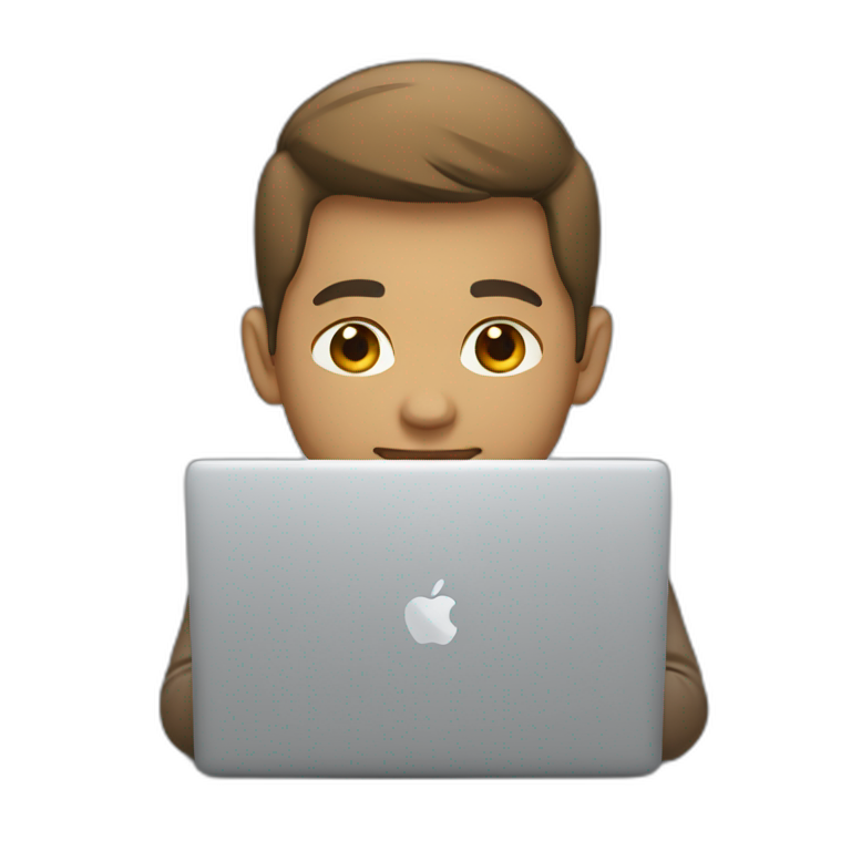developer on mac laptop light skin tone emoji