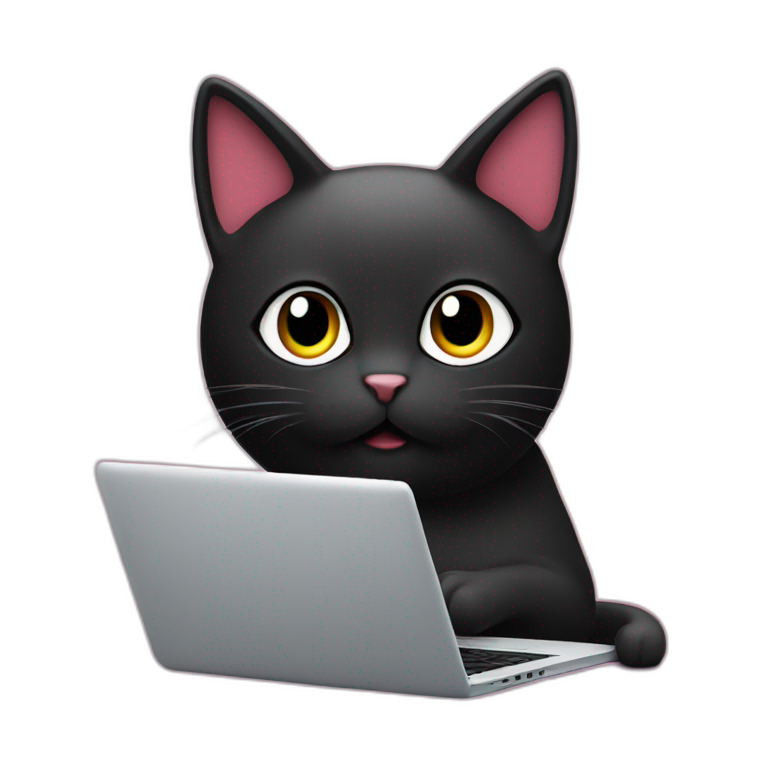 Jiji cat coding laptop emoji