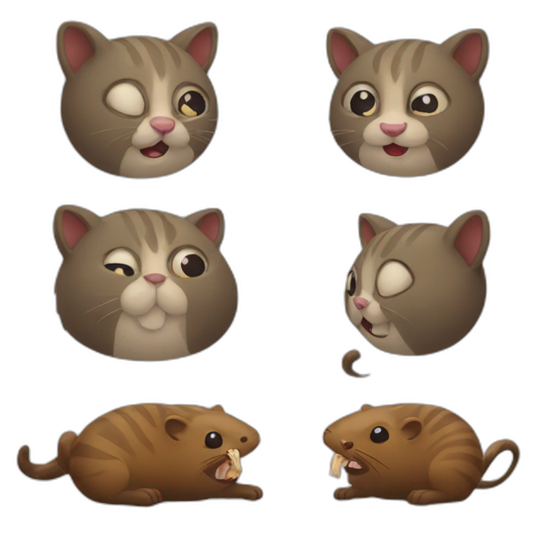 cat eat beaver and mouse emoji