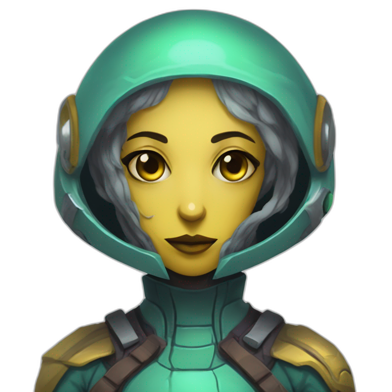 alien captain futuristic roguelike rpg style inspired by slay thee spire emoji