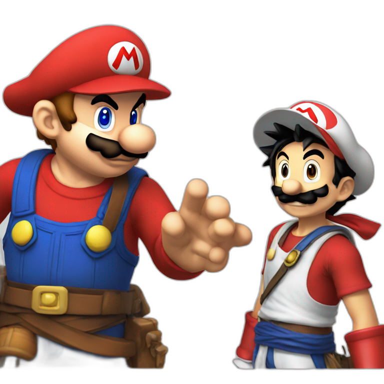 Mario against luffy emoji