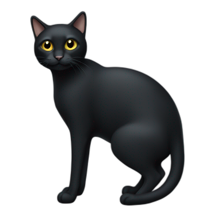 black-cat-full-body-with-bobbed-tail emoji