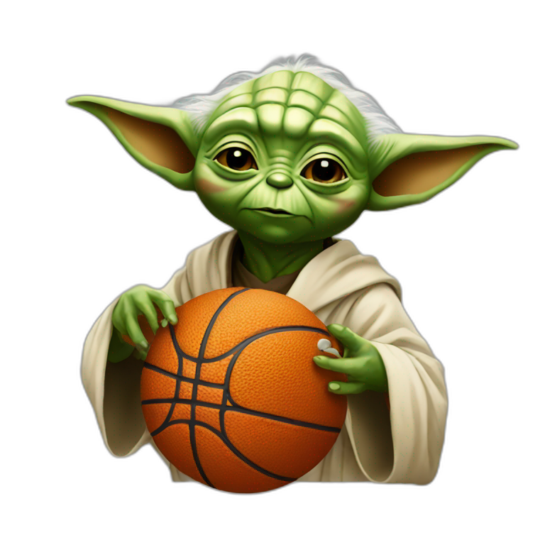Yoda eating a basketball emoji