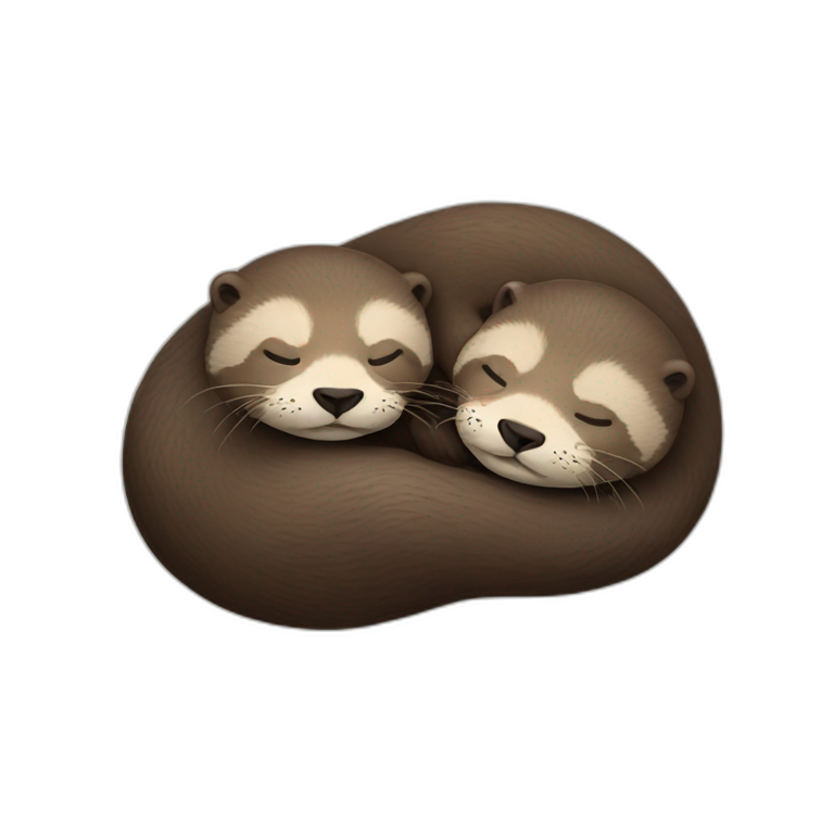 Two otters sleeping together emoji