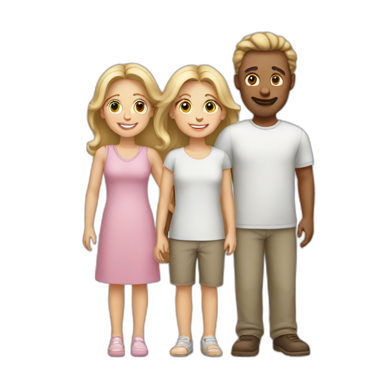 white family of 4 emoji