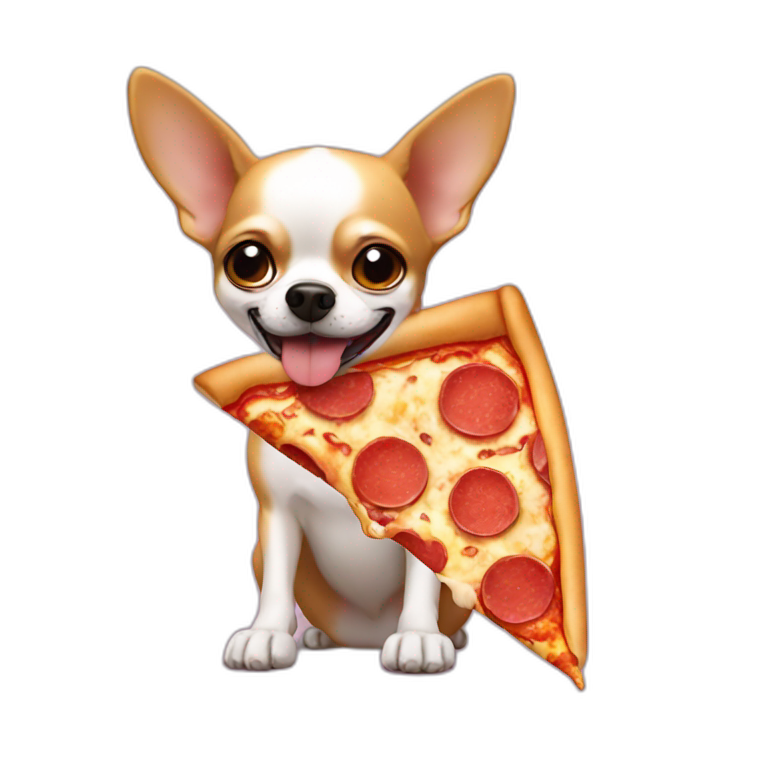 chihuahua eats pizza emoji