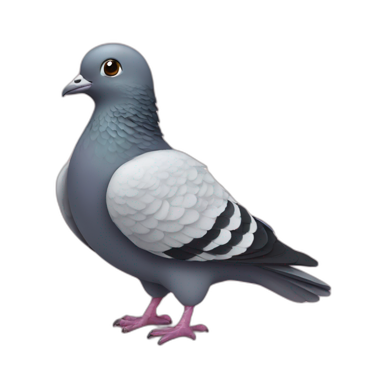 Pigeon holding a heart emoji