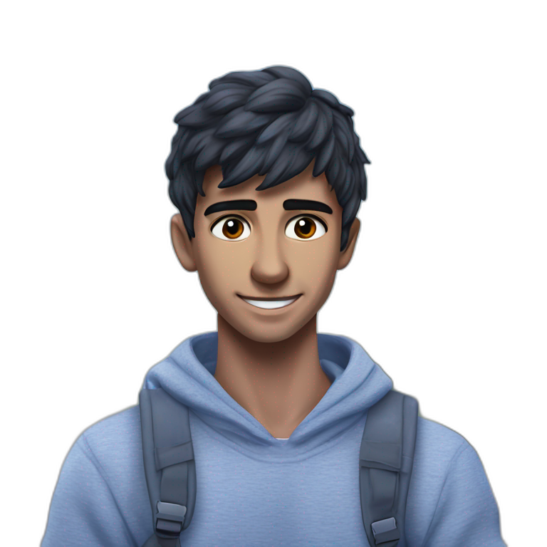 smiling boy in outdoor hood emoji