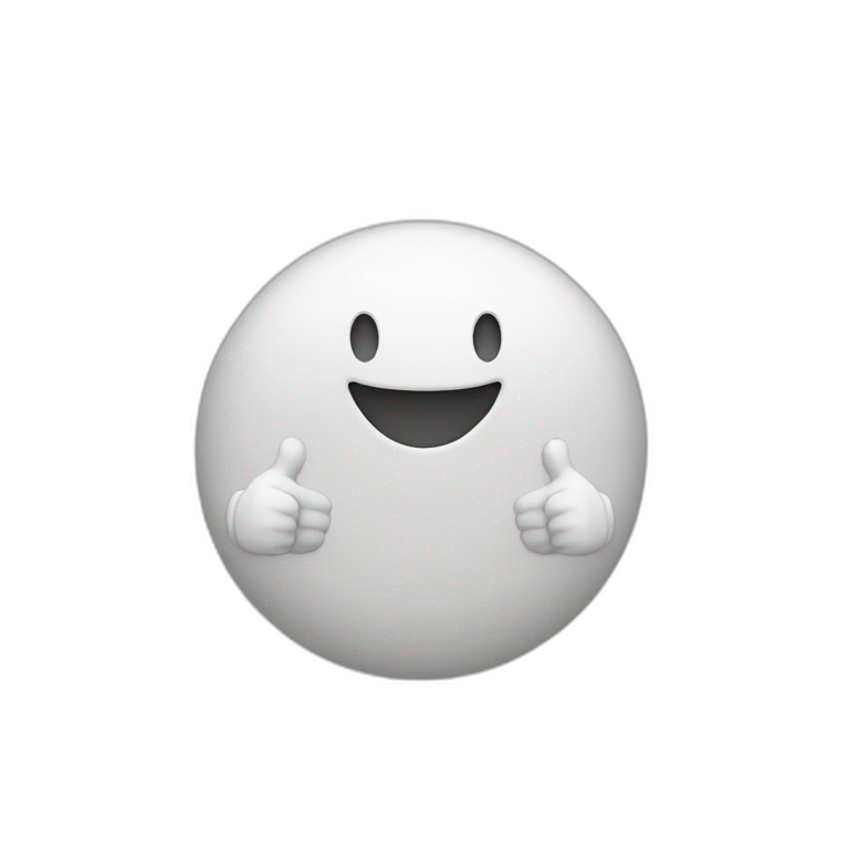 a blob is smiling with both hands thumbs up emoji