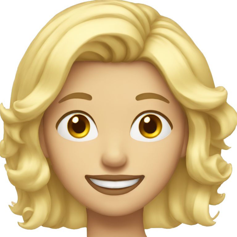 blonde middle length hair woman winking emoji