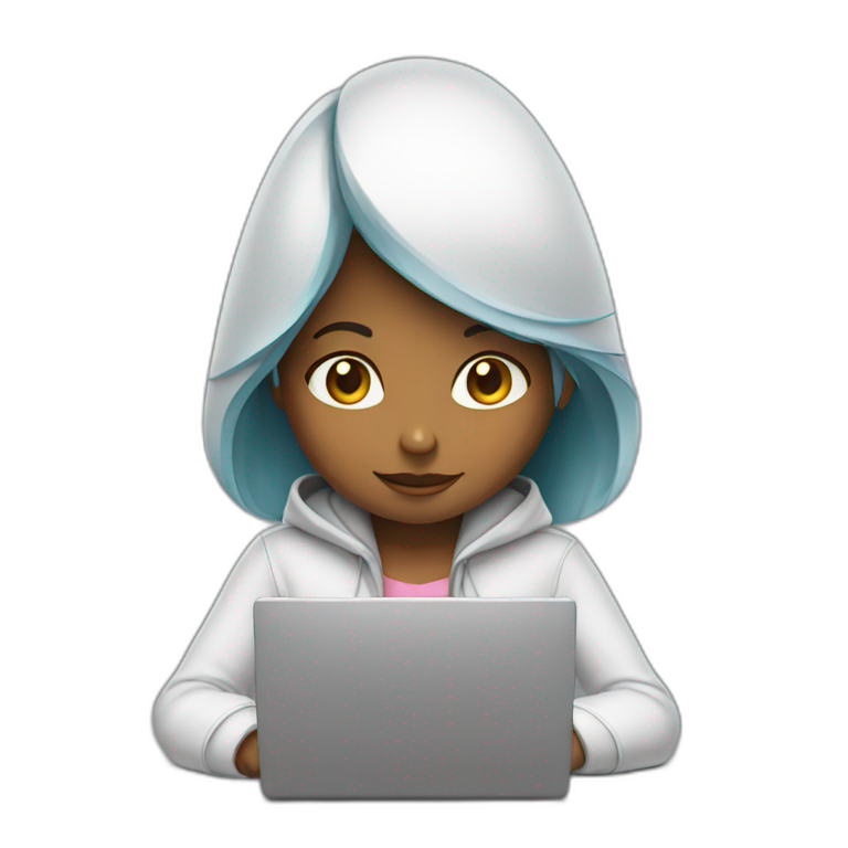Girl doing coding in laptop emoji
