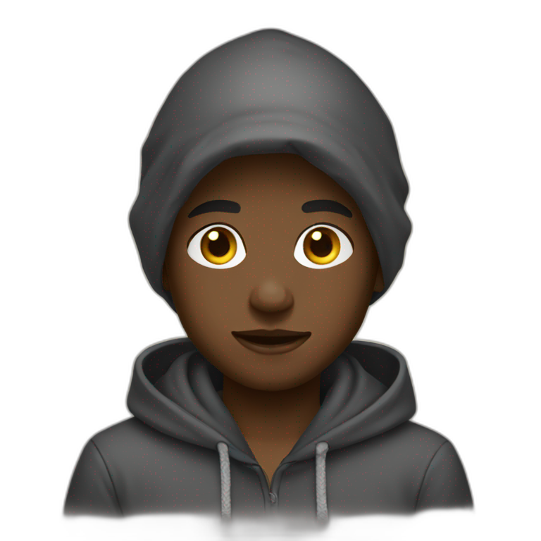 Hoodie black boy  emoji