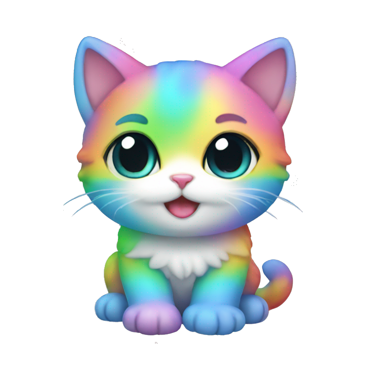 little baby rainbow cat cute emoji