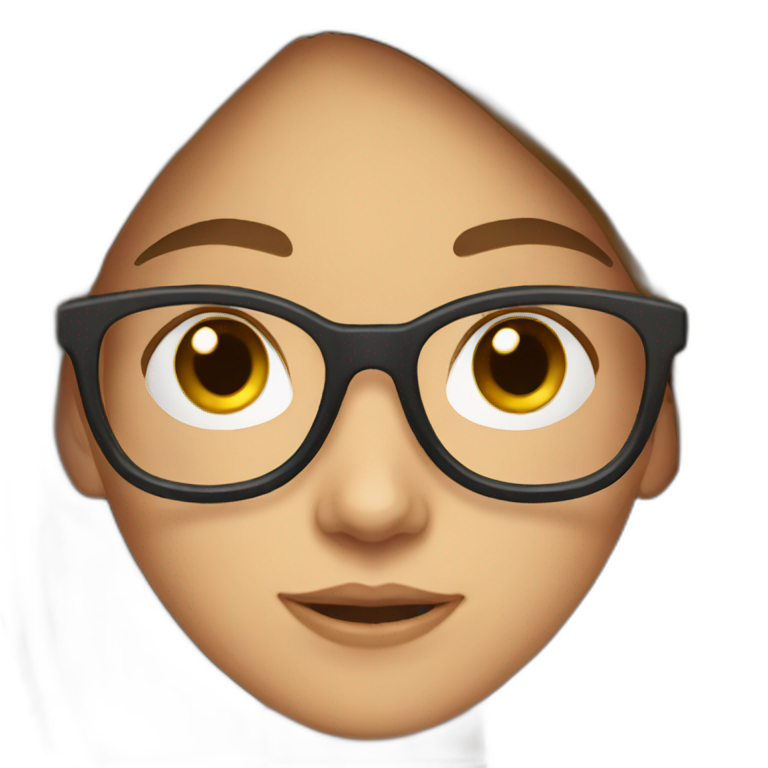 girl-with-brown-hair-and-round-glasses emoji