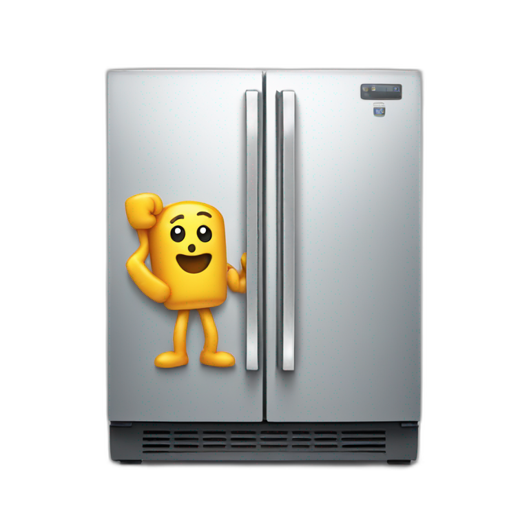 fridge with two strong arms emoji