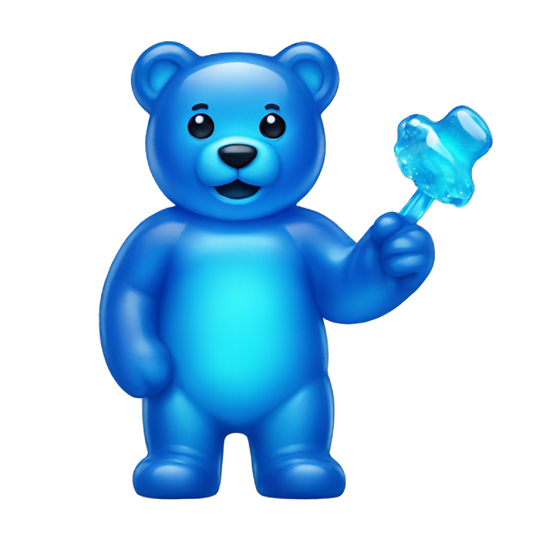 Blue gummy bear emoji