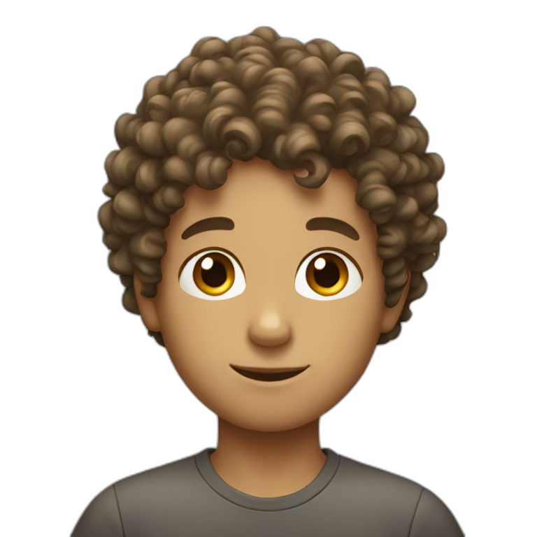 curly hair boy emoji