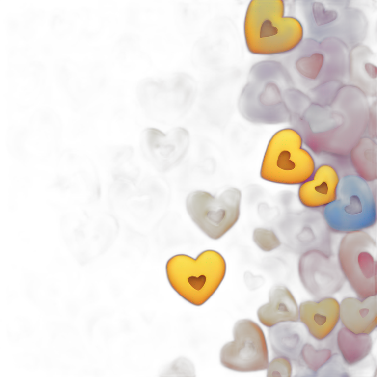 blooming hearts of various colours and sizes emoji