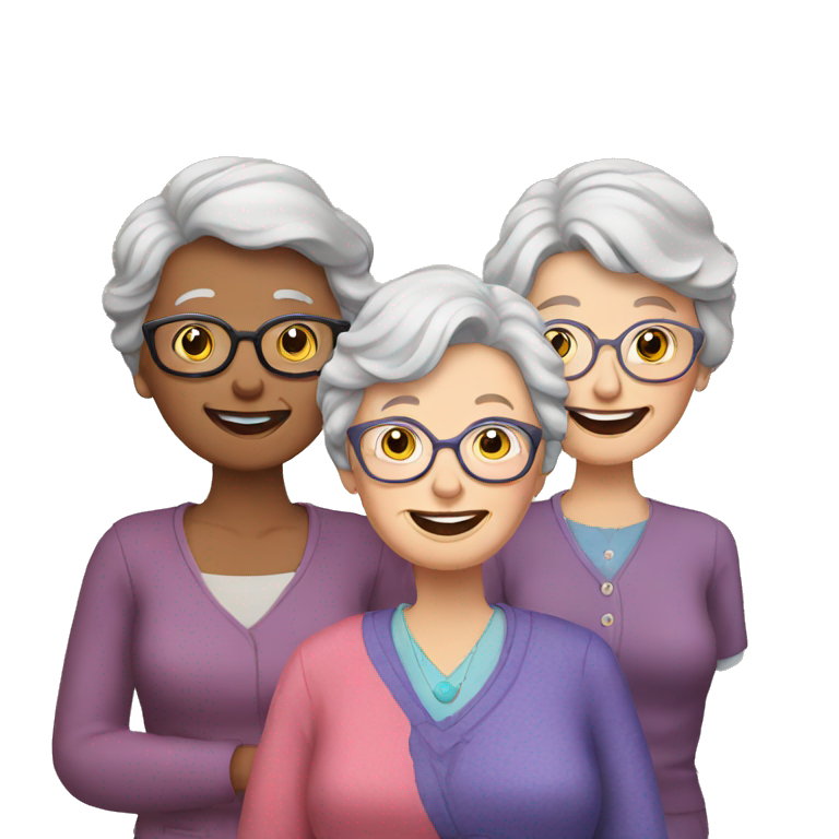 Granny with her friends emoji