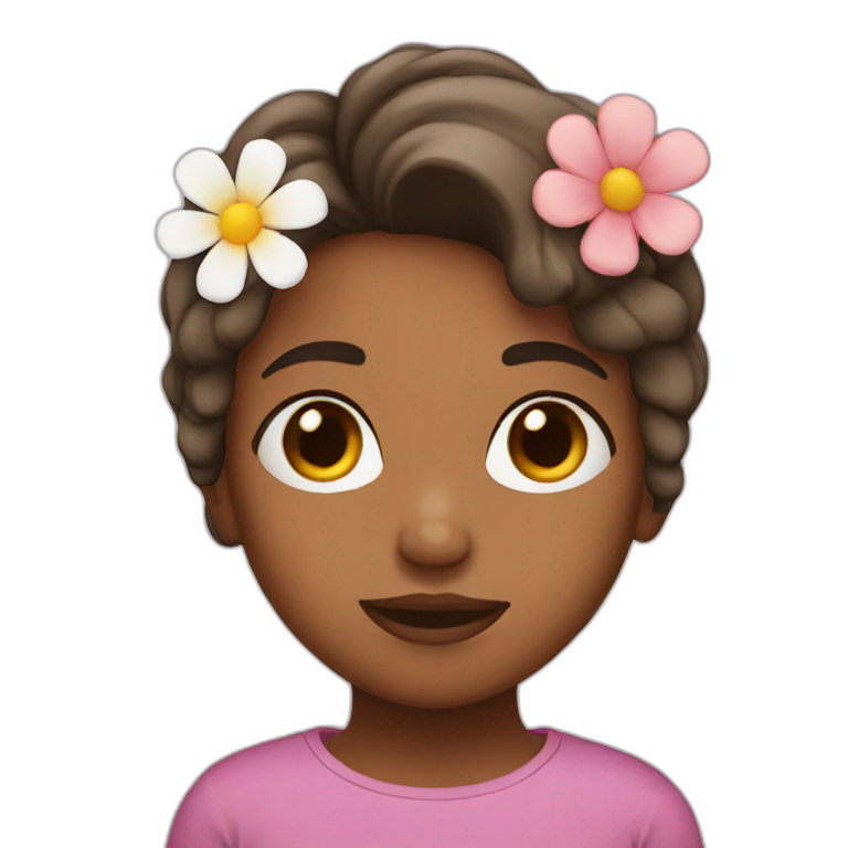 girl with flower on her face emoji