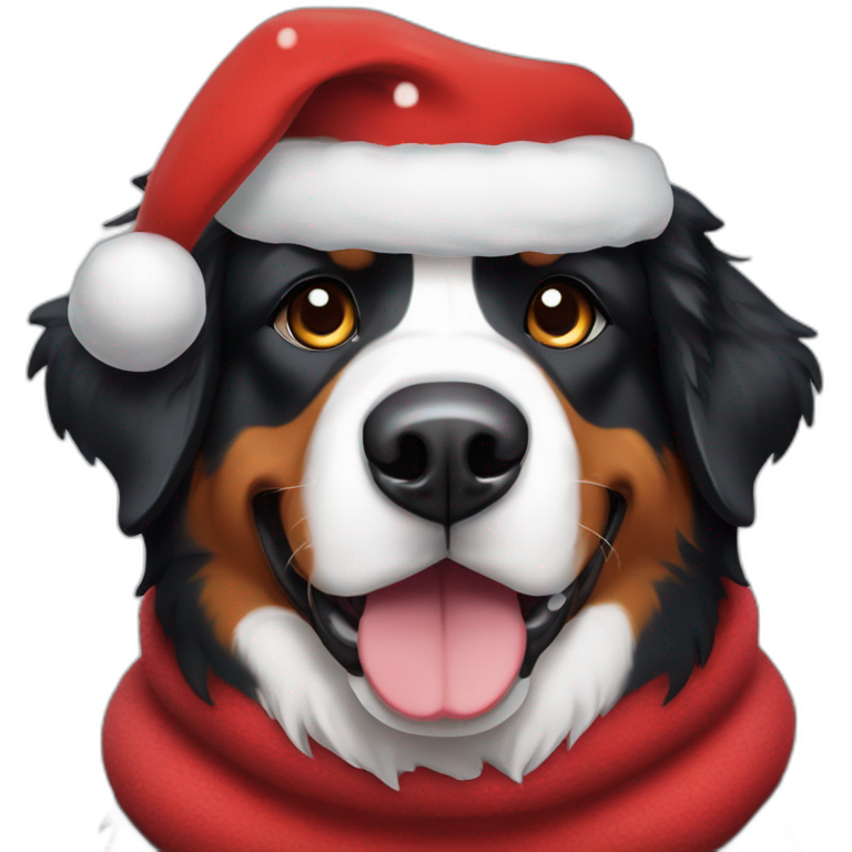 Bernese Mountain dog santa klaus emoji
