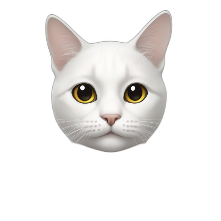White cat with black face emoji