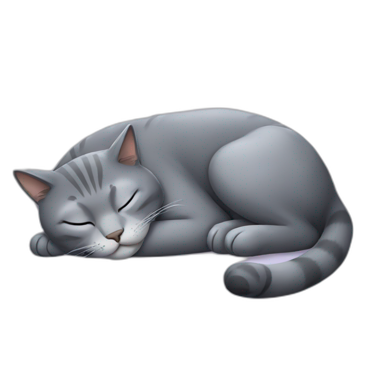 Big grey cat sleeping  emoji