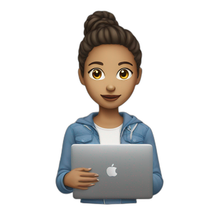 light skin girl with laptop emoji