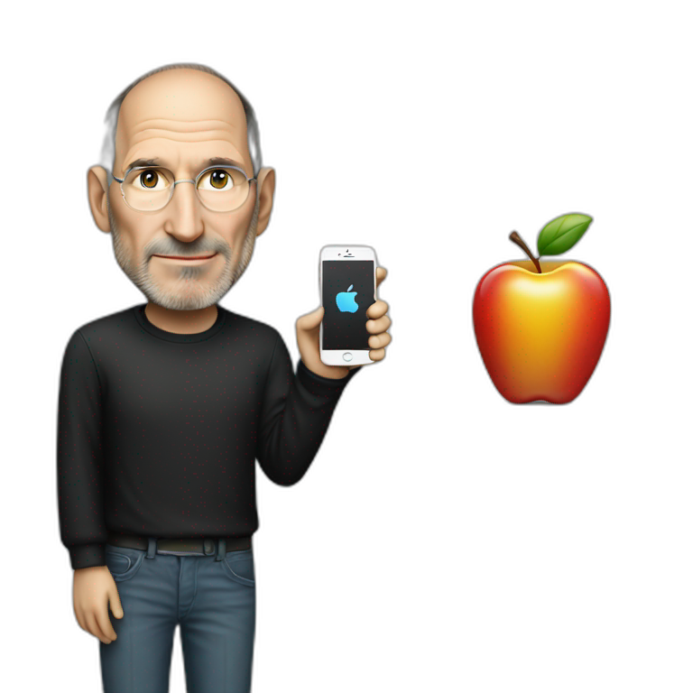 Steve jobs with iphone emoji