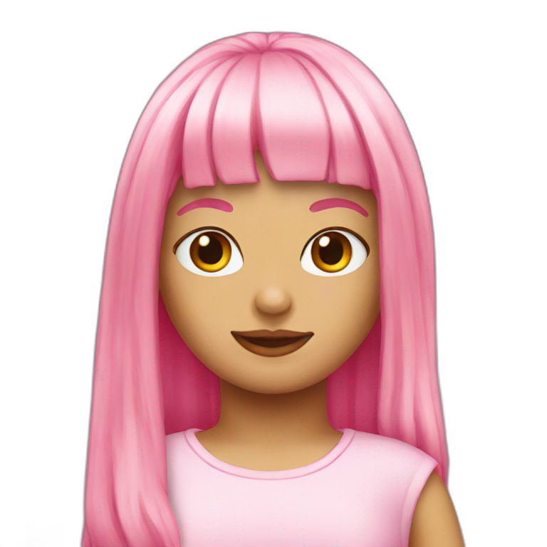 lisa pink hair emoji