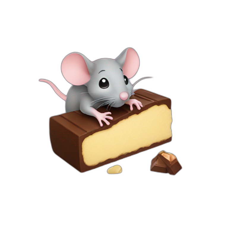 Mouse eating chocolate  emoji