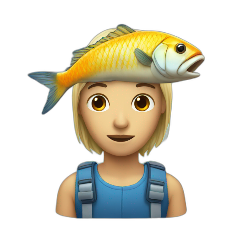 human with fish head emoji