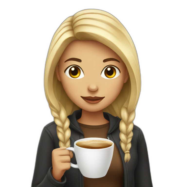 Girl with coffee emoji