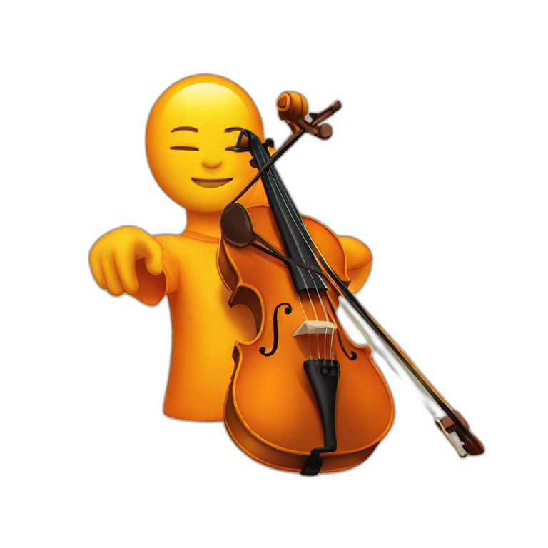 orange-and-yellow-painting-with-a-violin-in-the-middle emoji