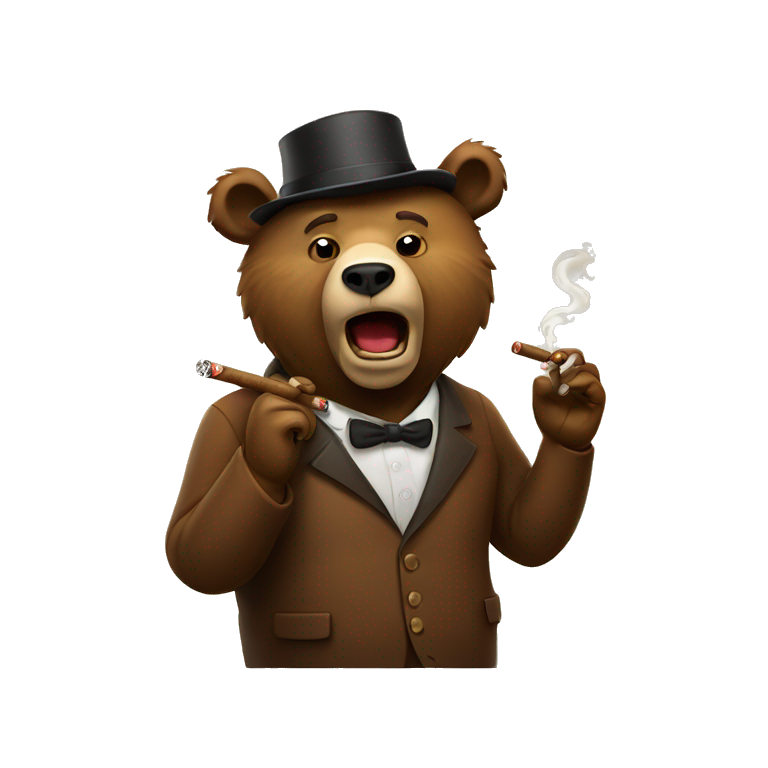 A bear smoking a cigar  emoji