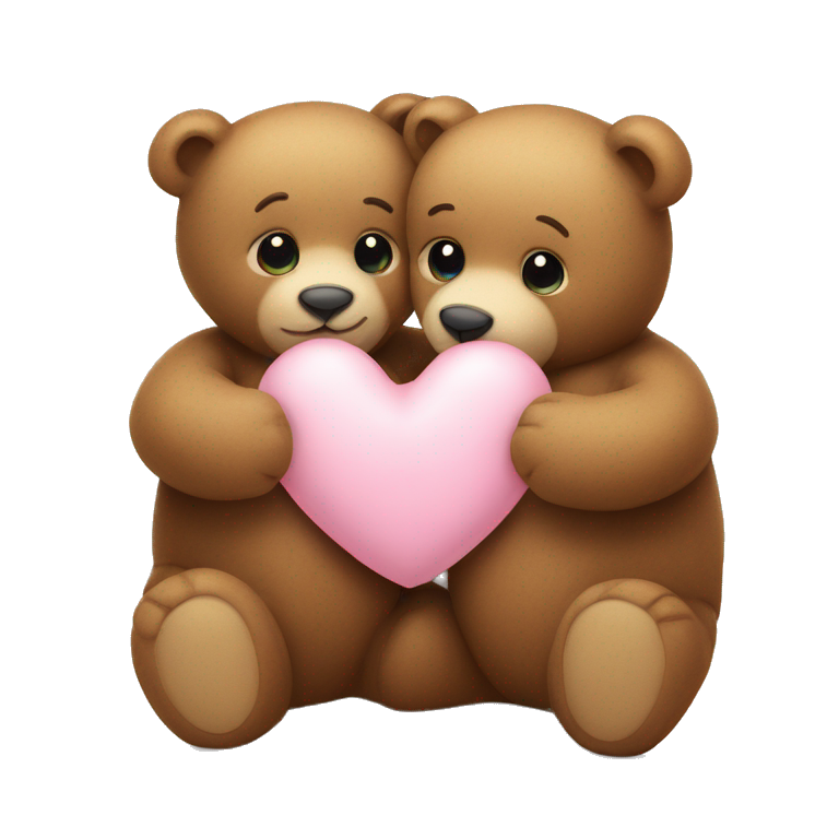 2 teddy bears hugging a pastel heart emoji AI Emoji Generator