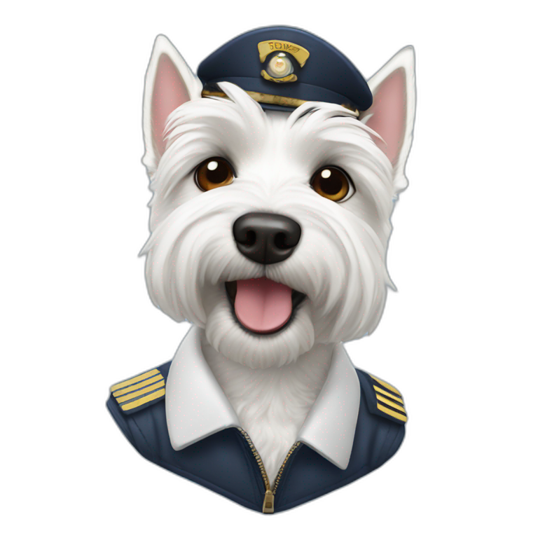 Westie (dog) as a pilot  emoji