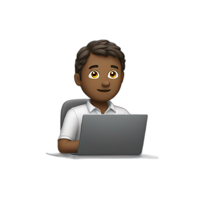 Man sitting in front of laptop emoji