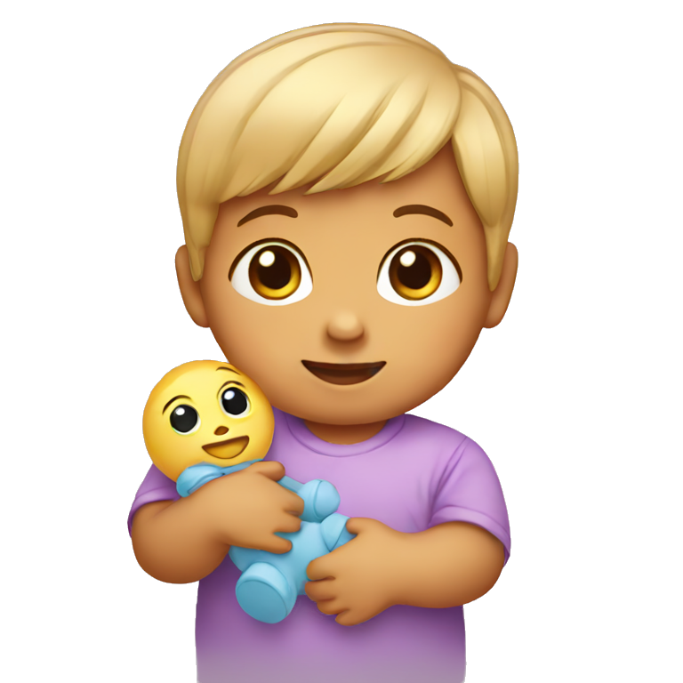 baby holding toy emoji