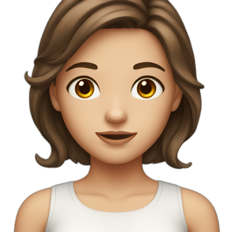 A girl with brown hair and hazel eyes emoji