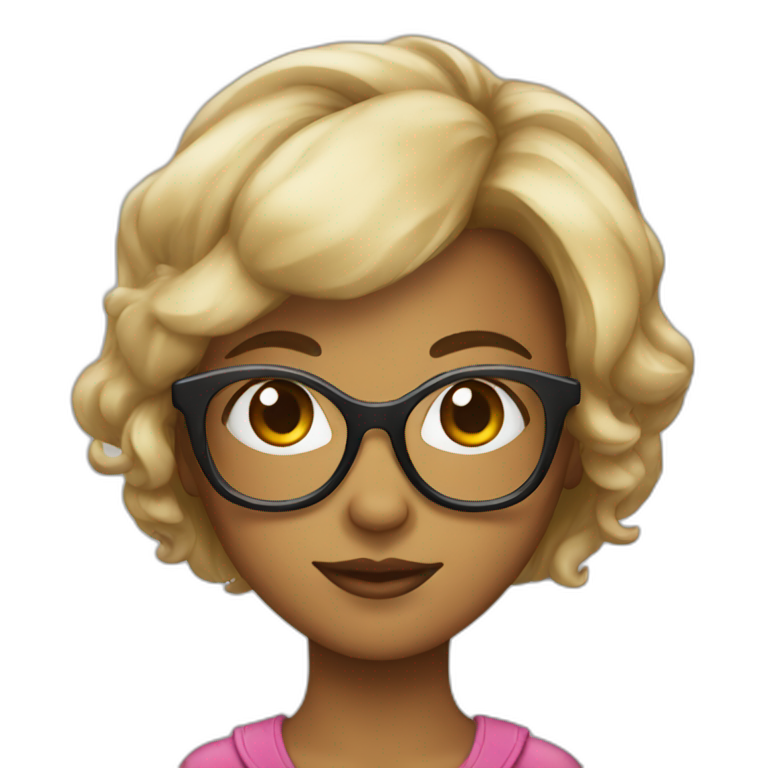 fille avec lunettes emoji