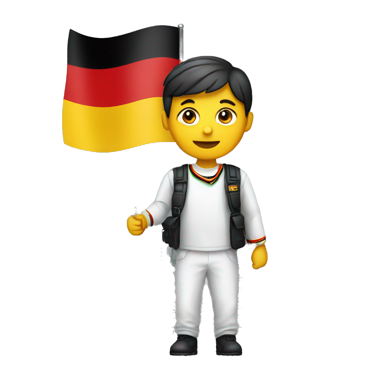 Someone holding German flag emoji