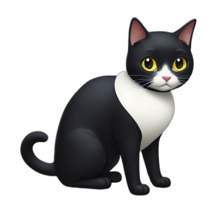 Studio Ghibli’s jiji the black cat with white tuxedo emoji