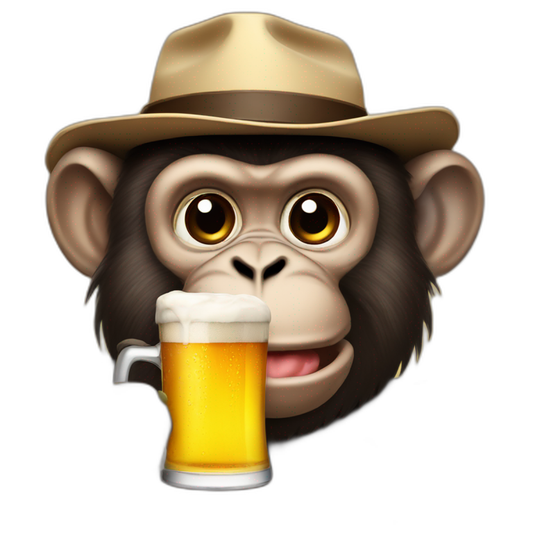 monkey-drinking-beer-with-hat emoji