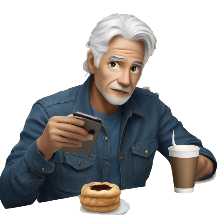 old man ready for coffee emoji
