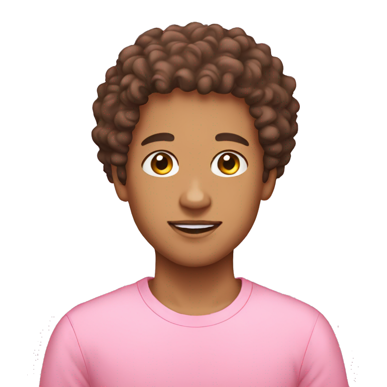 lightskin boy pink shirt curly hair emoji