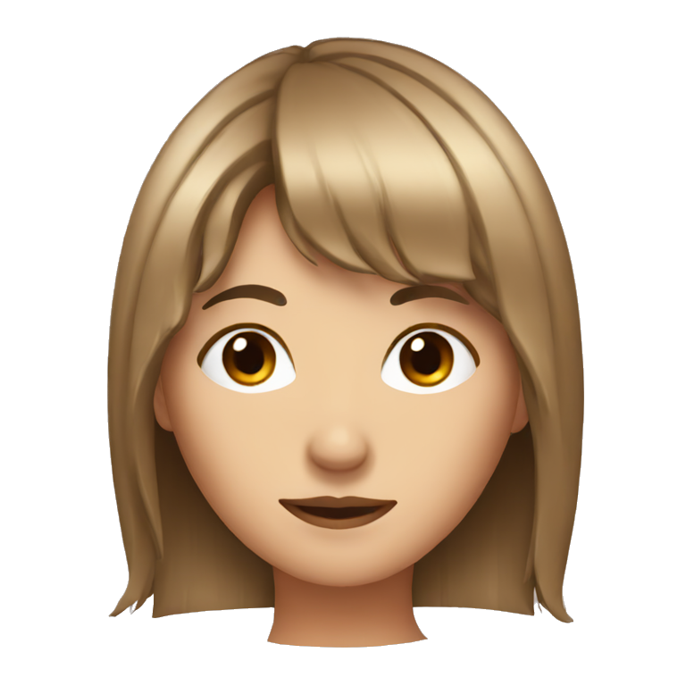 Embarrassed woman with fringe and long brown hair  emoji
