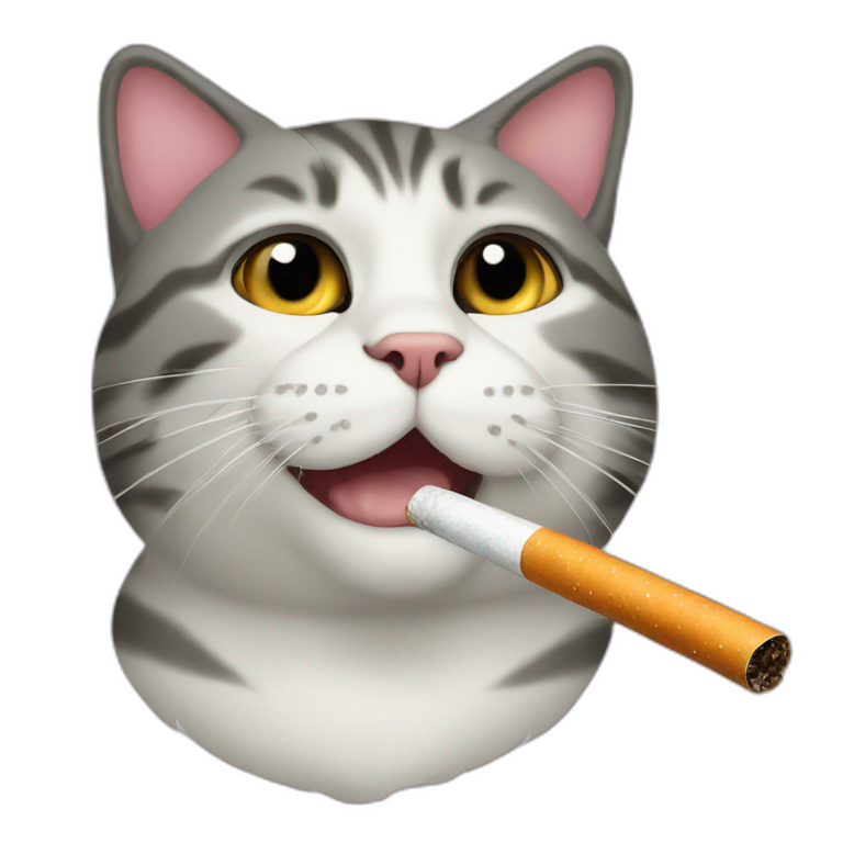 cat smoke cigarette emoji